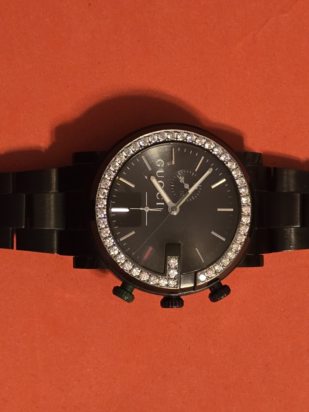Gucci Custom Diamond Watch – Black Stainless Steel | Approx. 3.10 CTW Diamonds - Picture 2 of 13